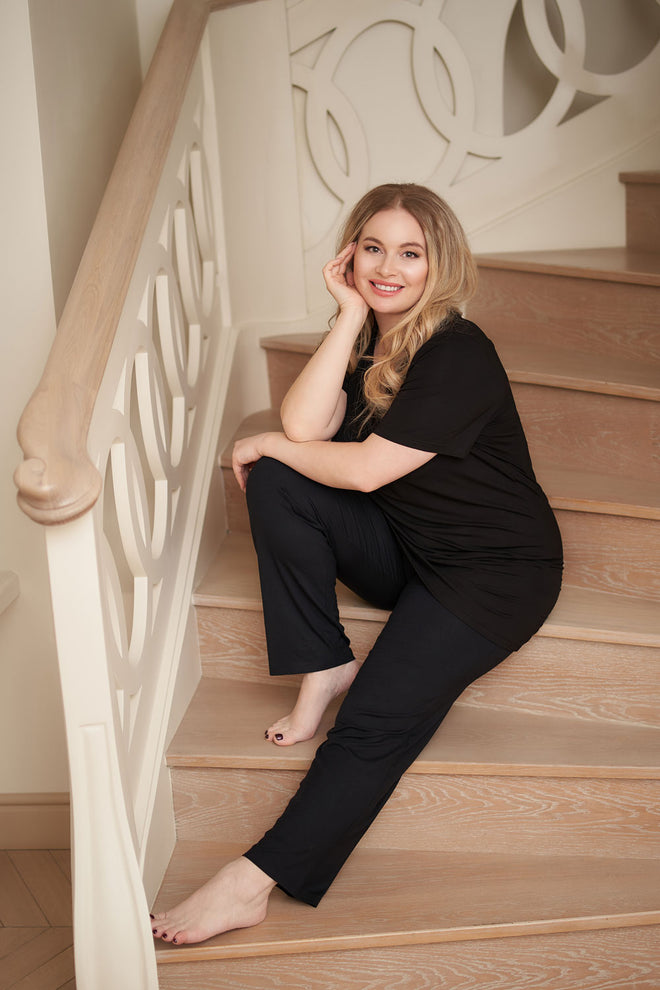 Big Shirt, Bamboo, Short Sleeves Black