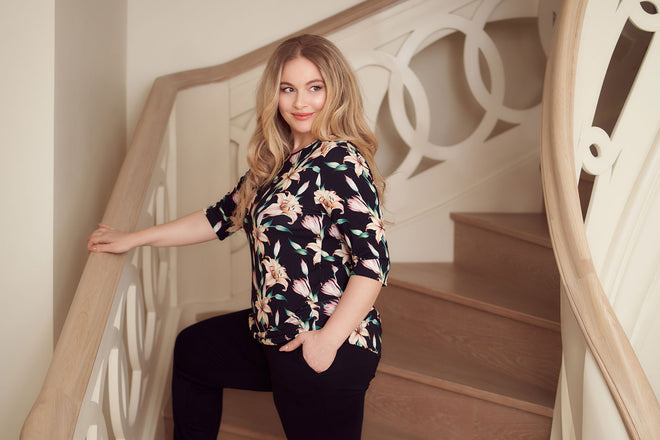 Big Shirt, Bamboo, 3/4 Sleeves Print