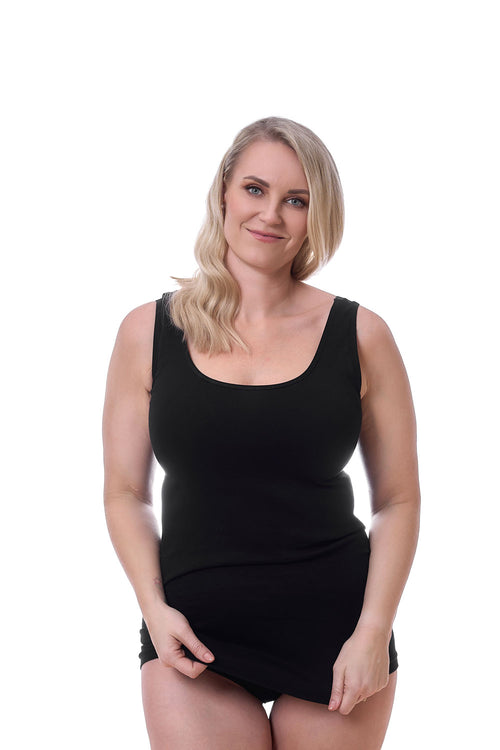 Essential Cotton Singlet, Black