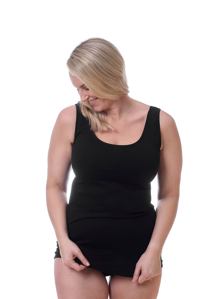 Essential Cotton Singlet, Black