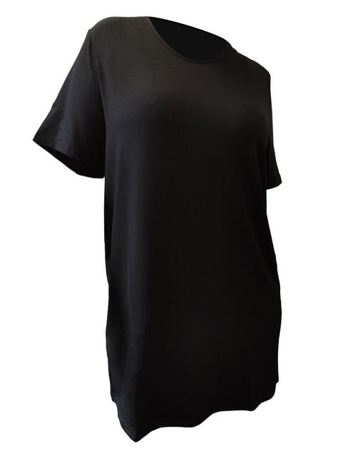 Big Shirt, Bamboo, Short Sleeves Black